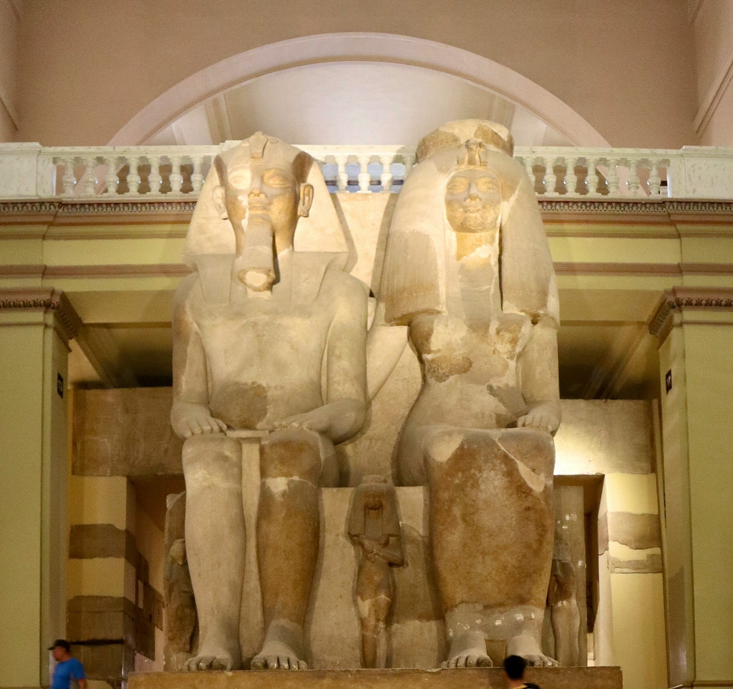 colossal statues at the egyptian museum
