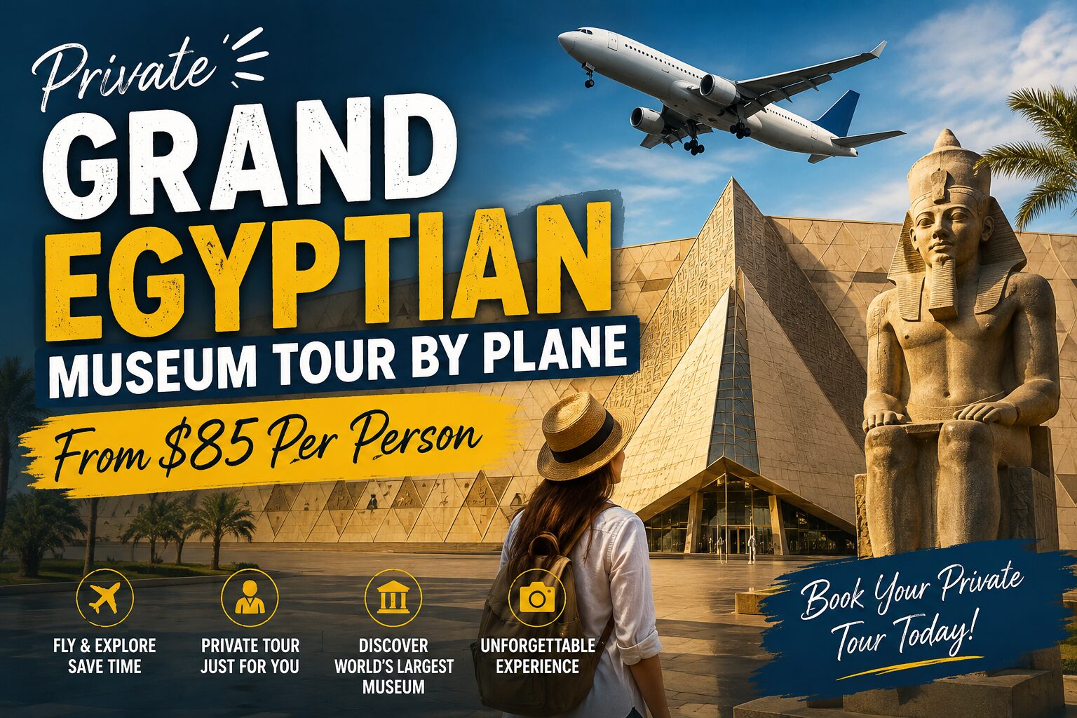 Private Grand Egyptian Museum Tour by Plane from $85 per Person | Egypt Travel Experience