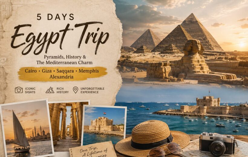 5 Days Egypt Trip: See the Pyramids, Alexandria & More in One Unforgettable Journey From 519$