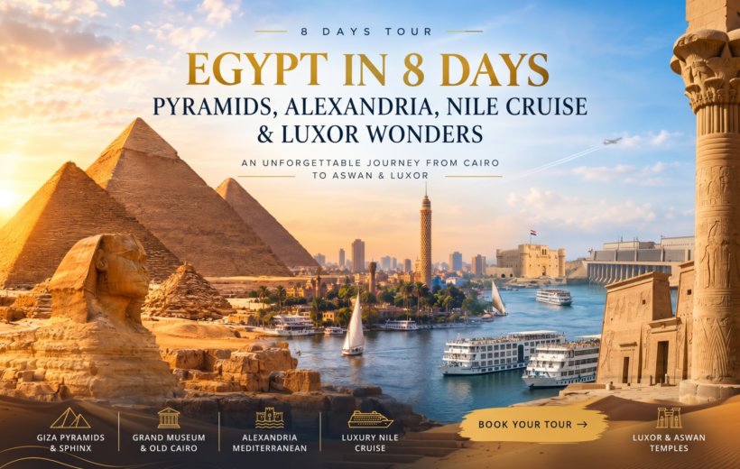 8-Day Egypt Adventure from $1250 – Pyramids, Nile & Ancient Wonders