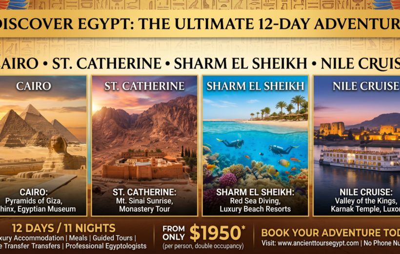 Cairo, St. Catherine, Sharm El Sheikh & Nile Cruise (12 Days) from 1950$