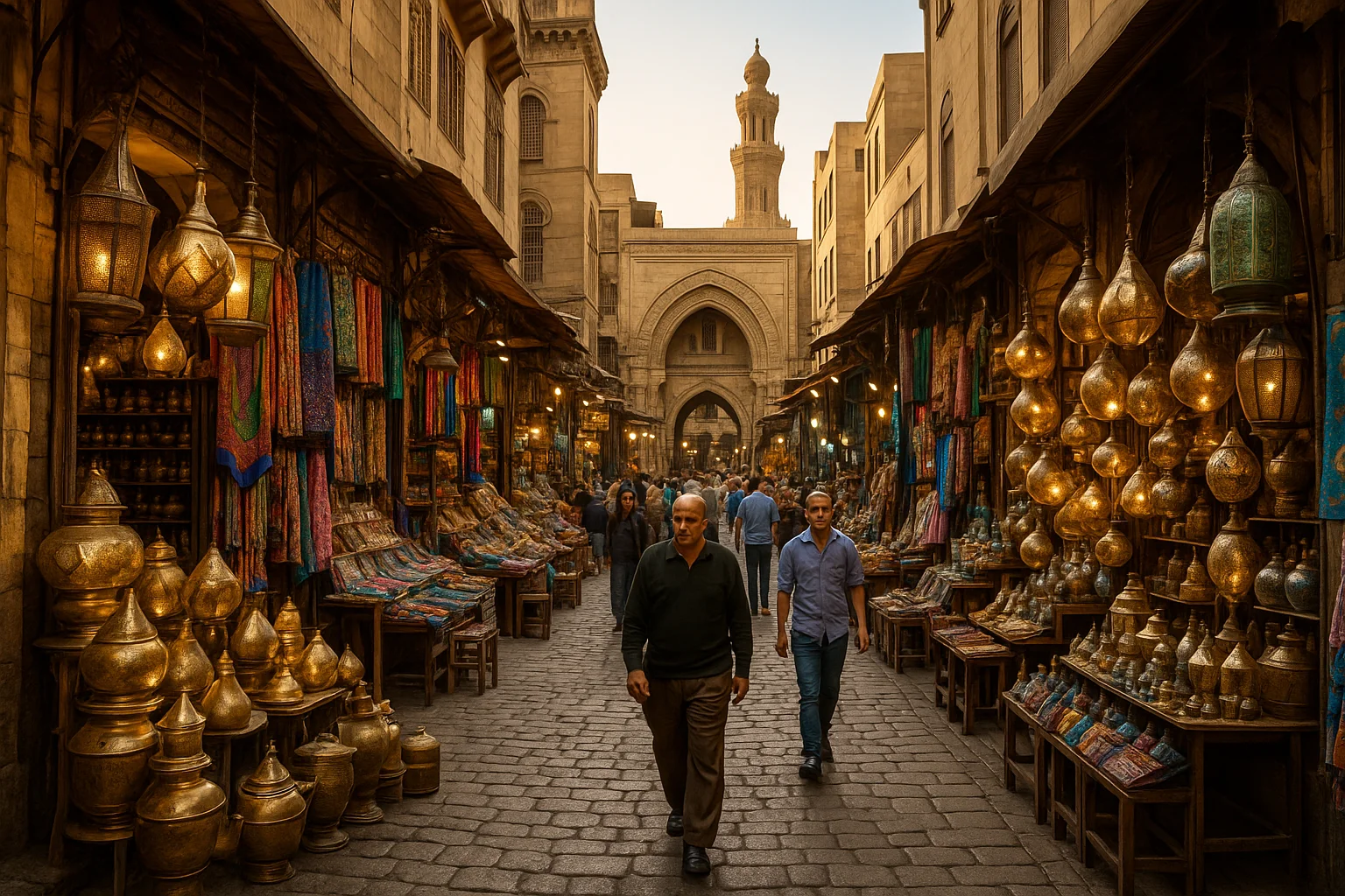 Egypt Tours walking through the historic mosques and bazaar lanes of Islamic Cairo