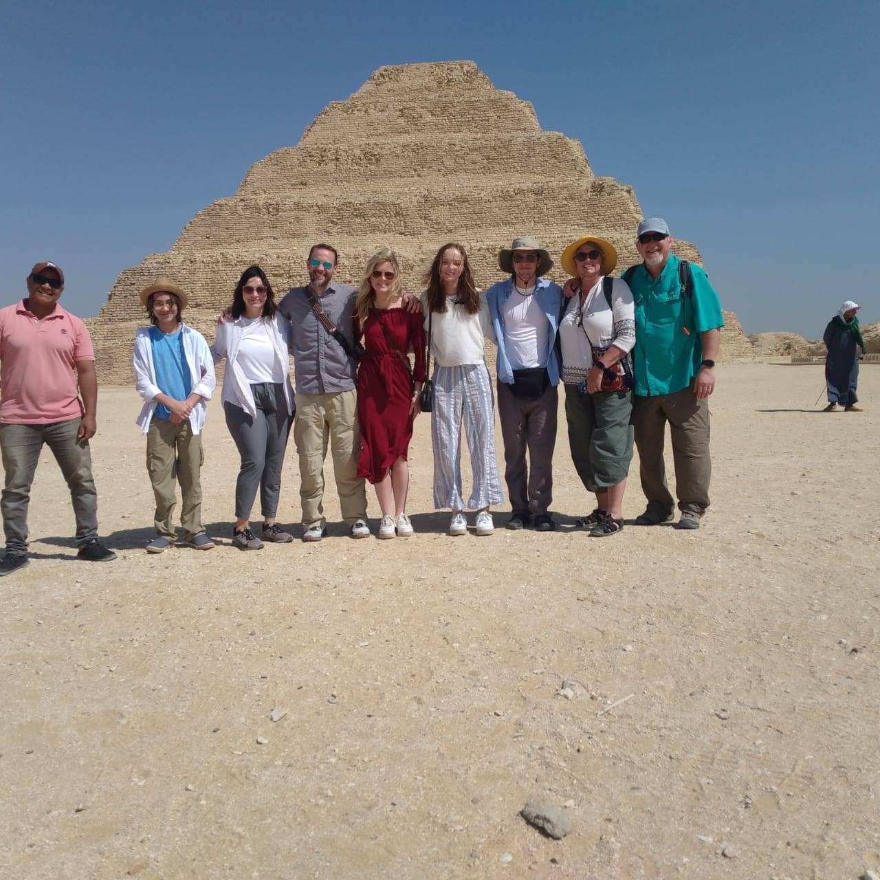 Family visiting the Sphinx on a full-day Cairo Giza tour